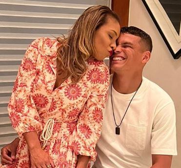 Isabele da Silva with her spouse Thiago Silva.